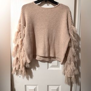Medium/Light Sweater w/Fringe Sleeves - Boho & Dressy Vibes SHEIN but very cute